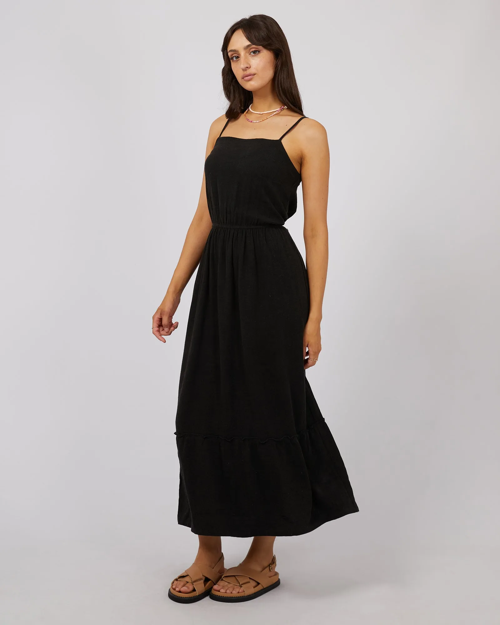 Luxe Linen Maxi Dress Black sold by edge clothing product image thumbnail 4