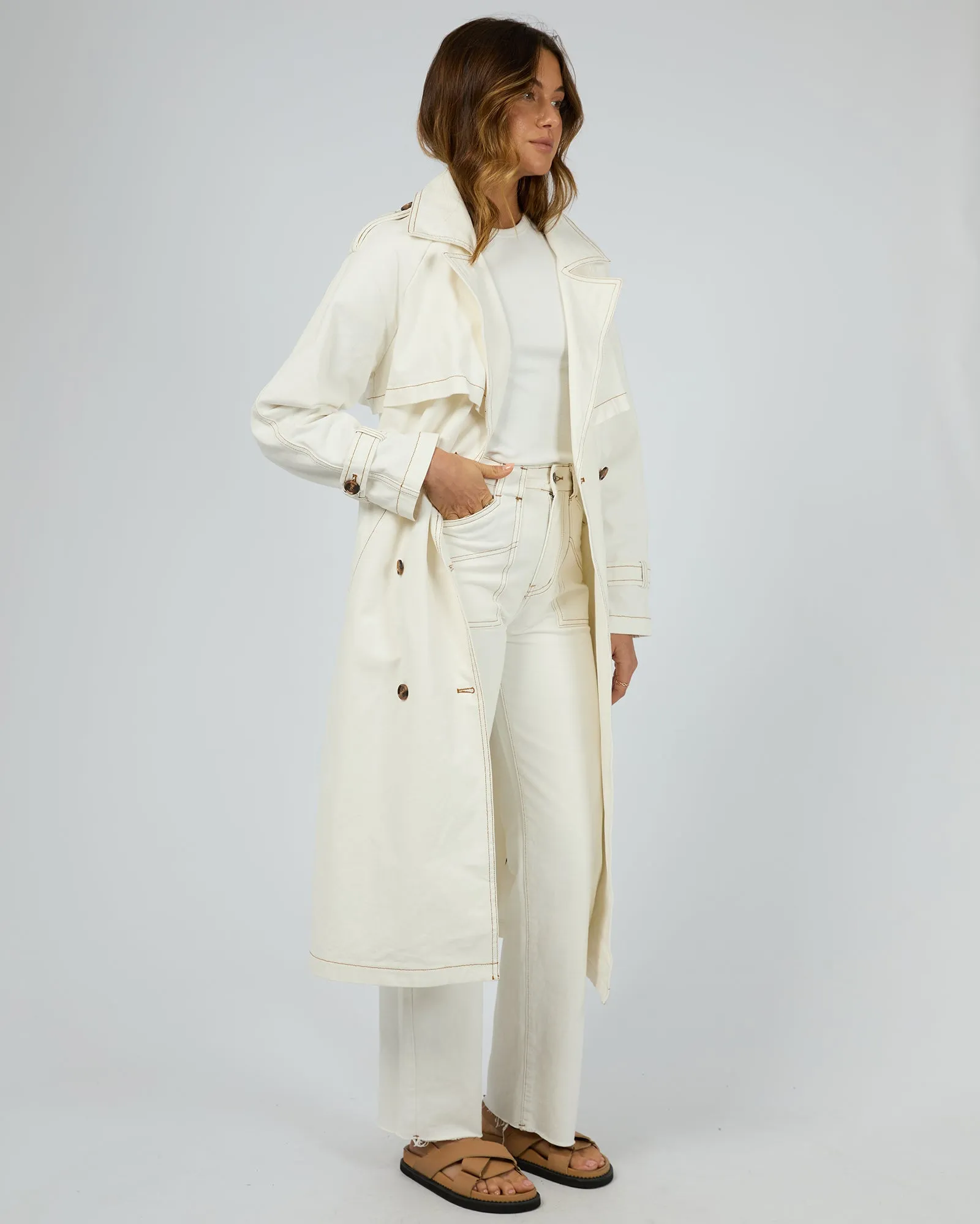 Rio Trench Coat Vintage White sold by edge clothing product image thumbnail 4