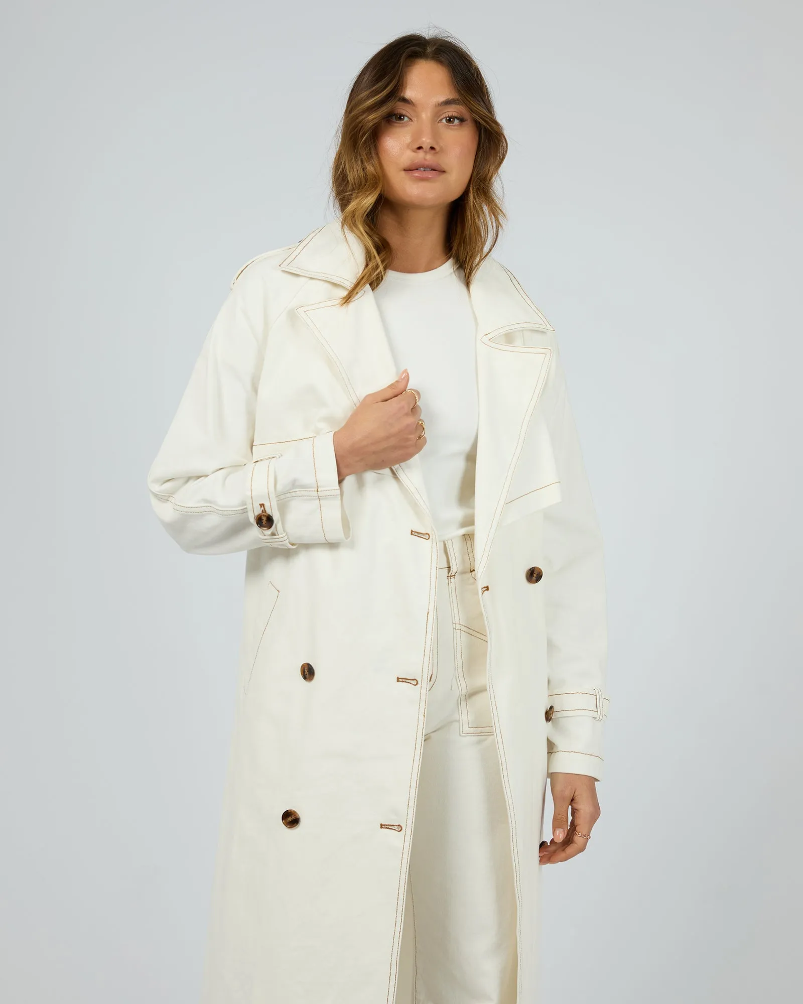 Rio Trench Coat Vintage White sold by edge clothing product image thumbnail 2