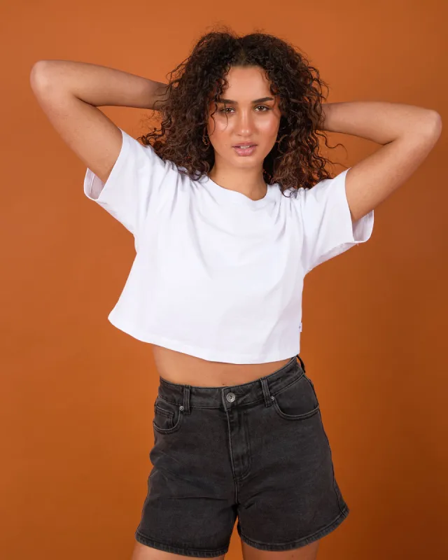 Core Crop Tee White sold by edge clothing