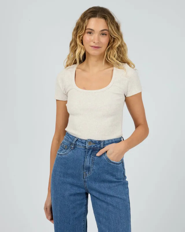 Mia Tee Oatmeal sold by edge clothing