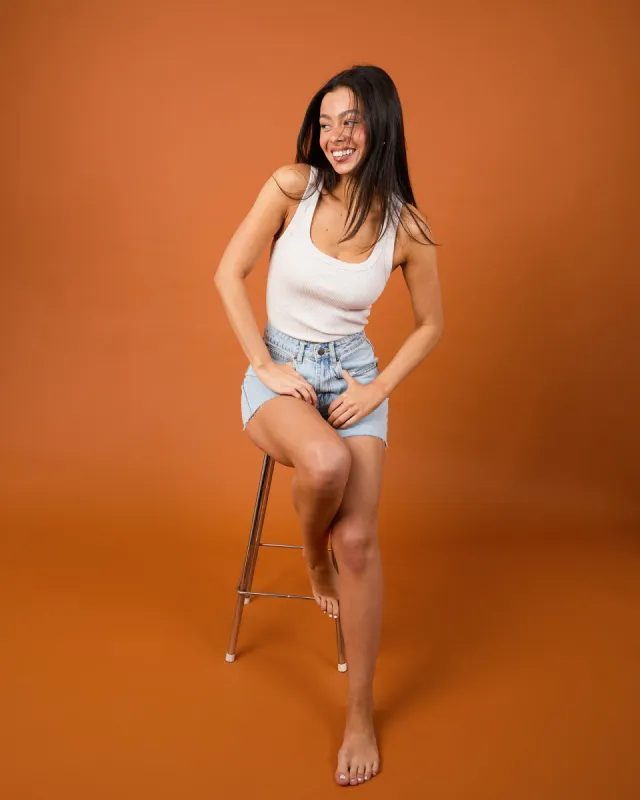 Mia Tank Oatmeal sold by edge clothing