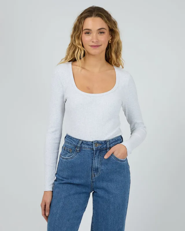 Hazel L/S Tee Snow Marle sold by edge clothing