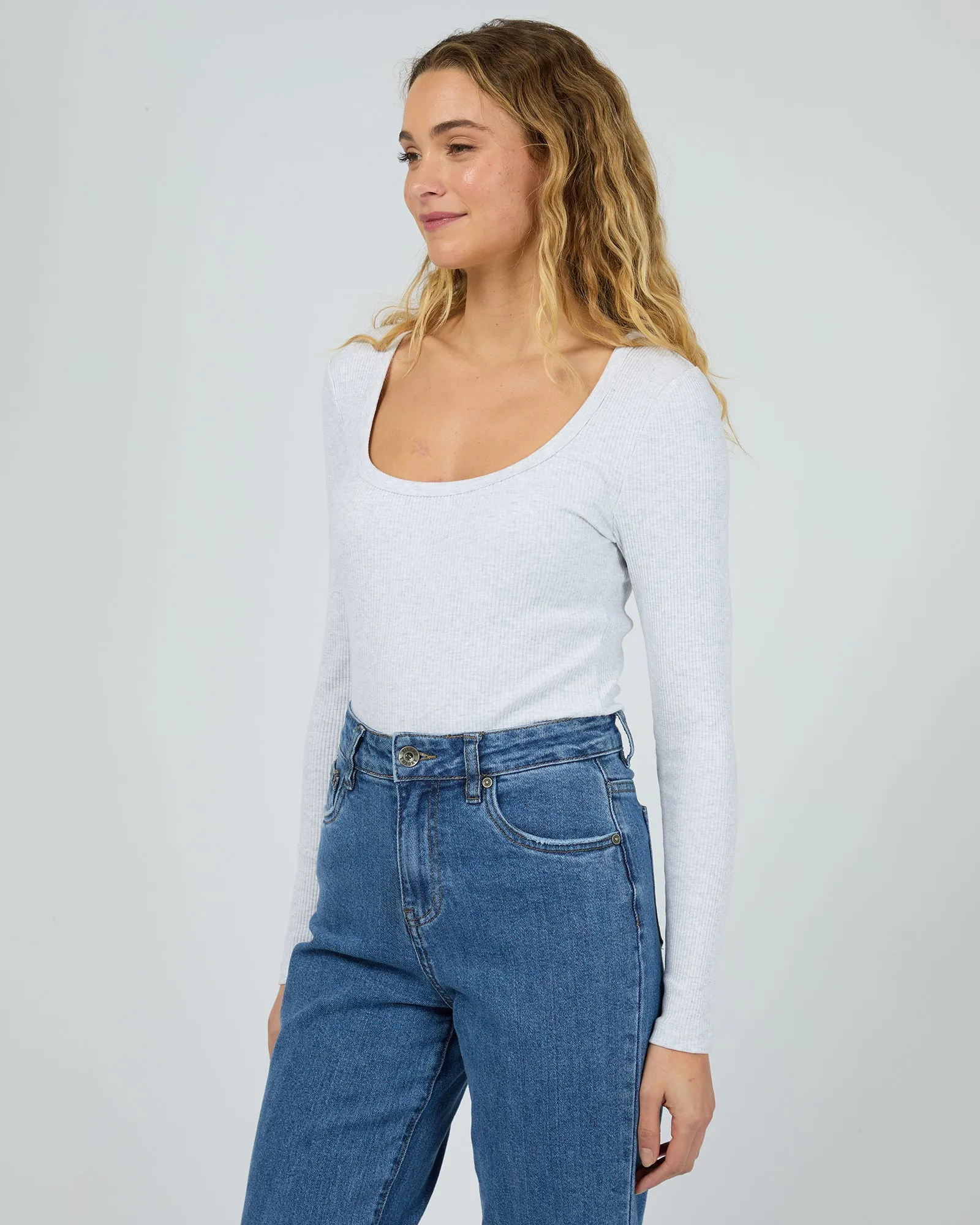 Hazel L/S Tee Snow Marle sold by edge clothing product image thumbnail 4