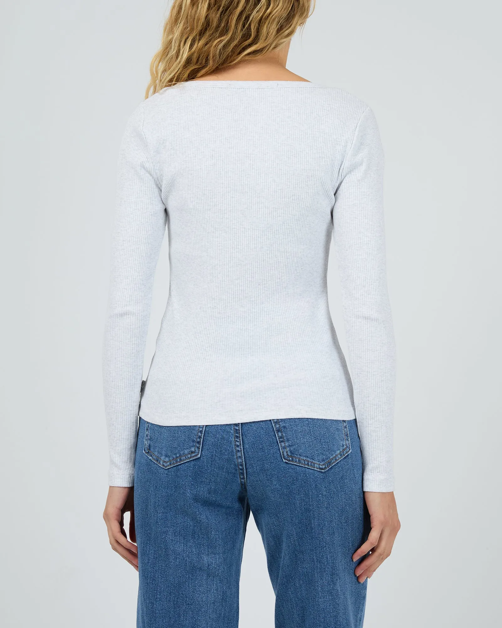 Hazel L/S Tee Snow Marle sold by edge clothing product image thumbnail 3