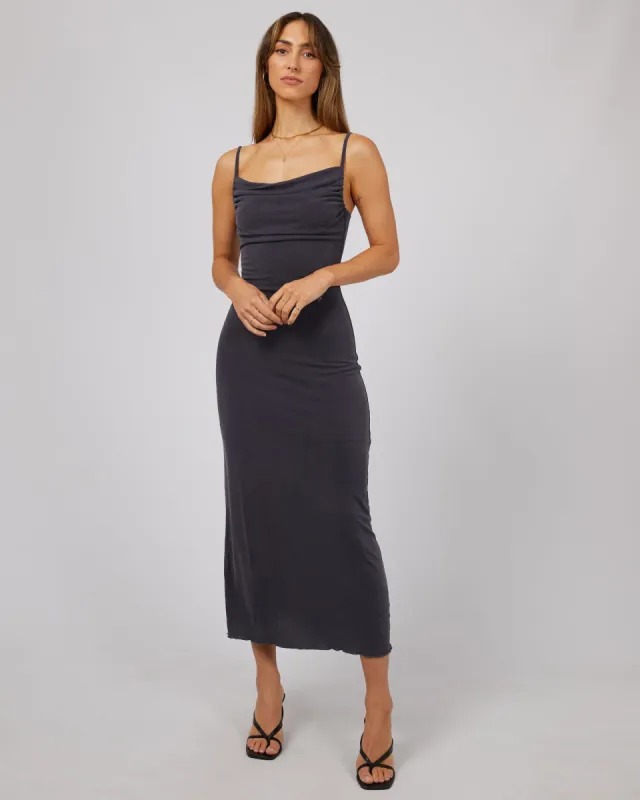 Luxe Cowl Neck Maxi Dress Steel sold by edge clothing