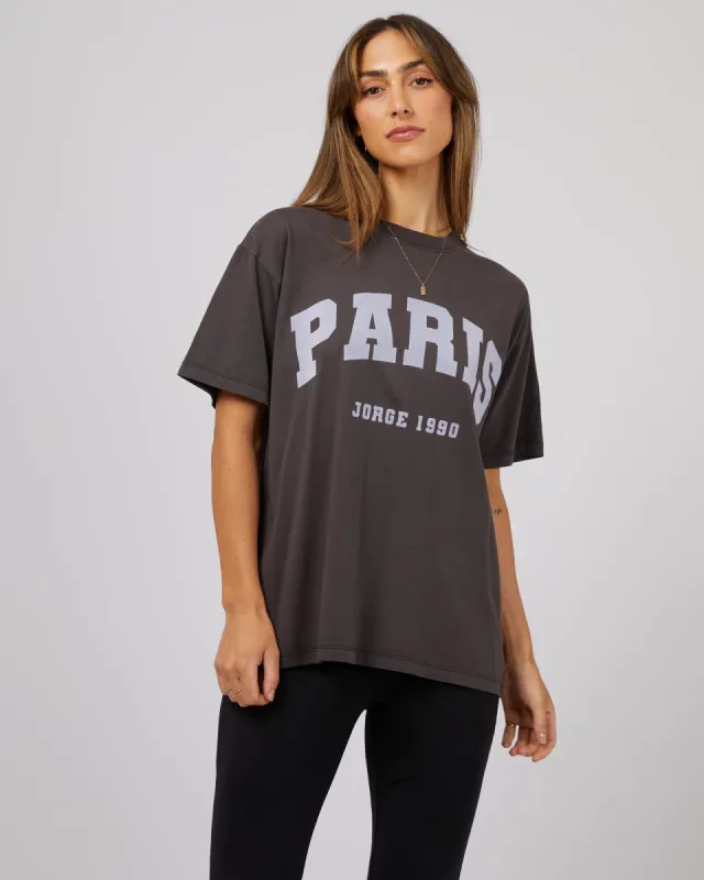 Paris Tee Washed Black sold by edge clothing