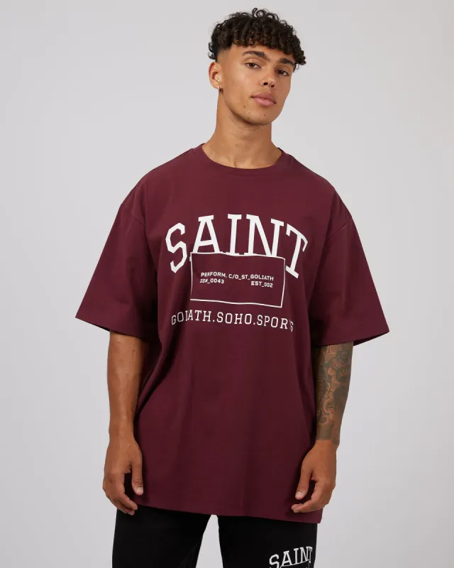 Soho Tee Burgundy sold by edge clothing