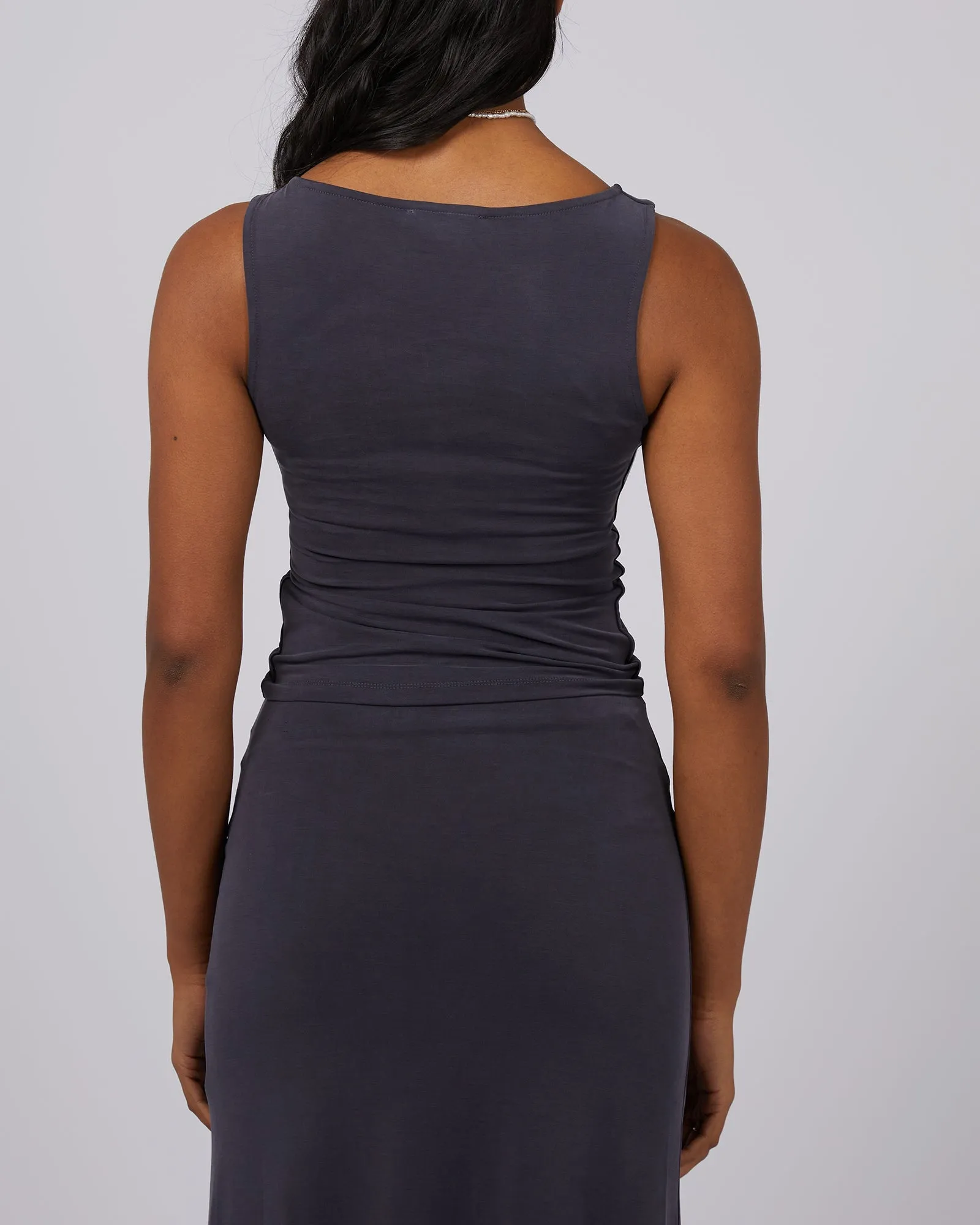 Luxe Ruched Tank Steel sold by edge clothing product image thumbnail 3