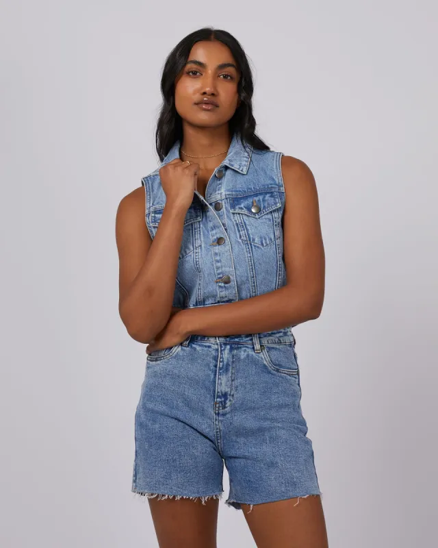 Harper Denim Vest Light Blue sold by edge clothing