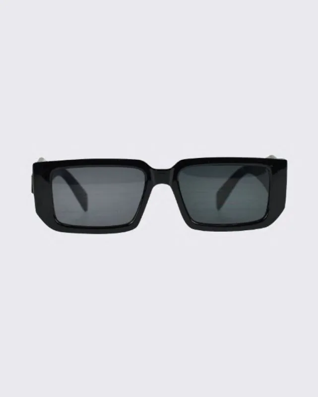Evans Black Frame Black Lens Sunglasses Black sold by edge clothing