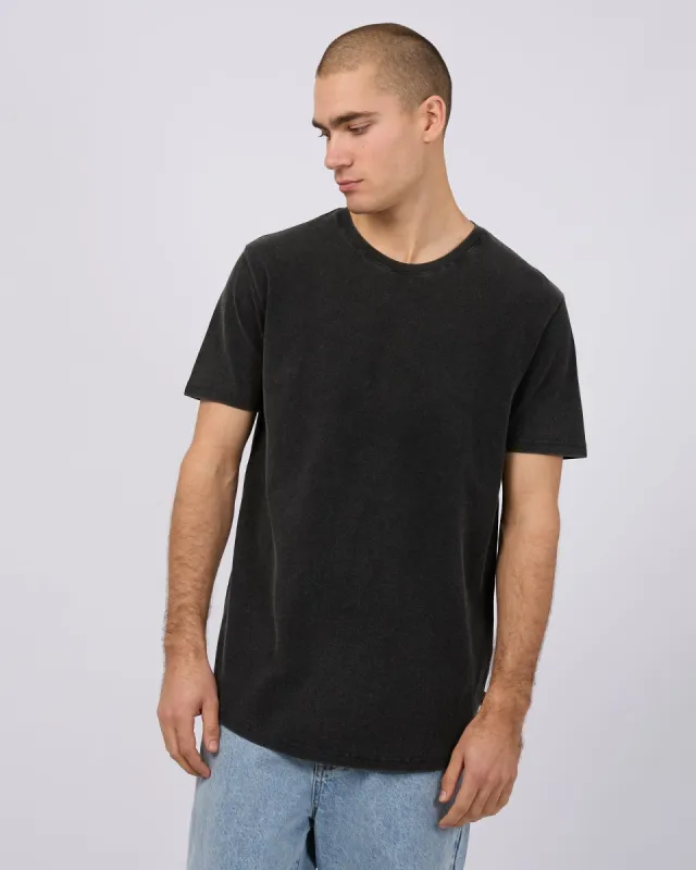 Pique Tee Washed Black sold by edge clothing
