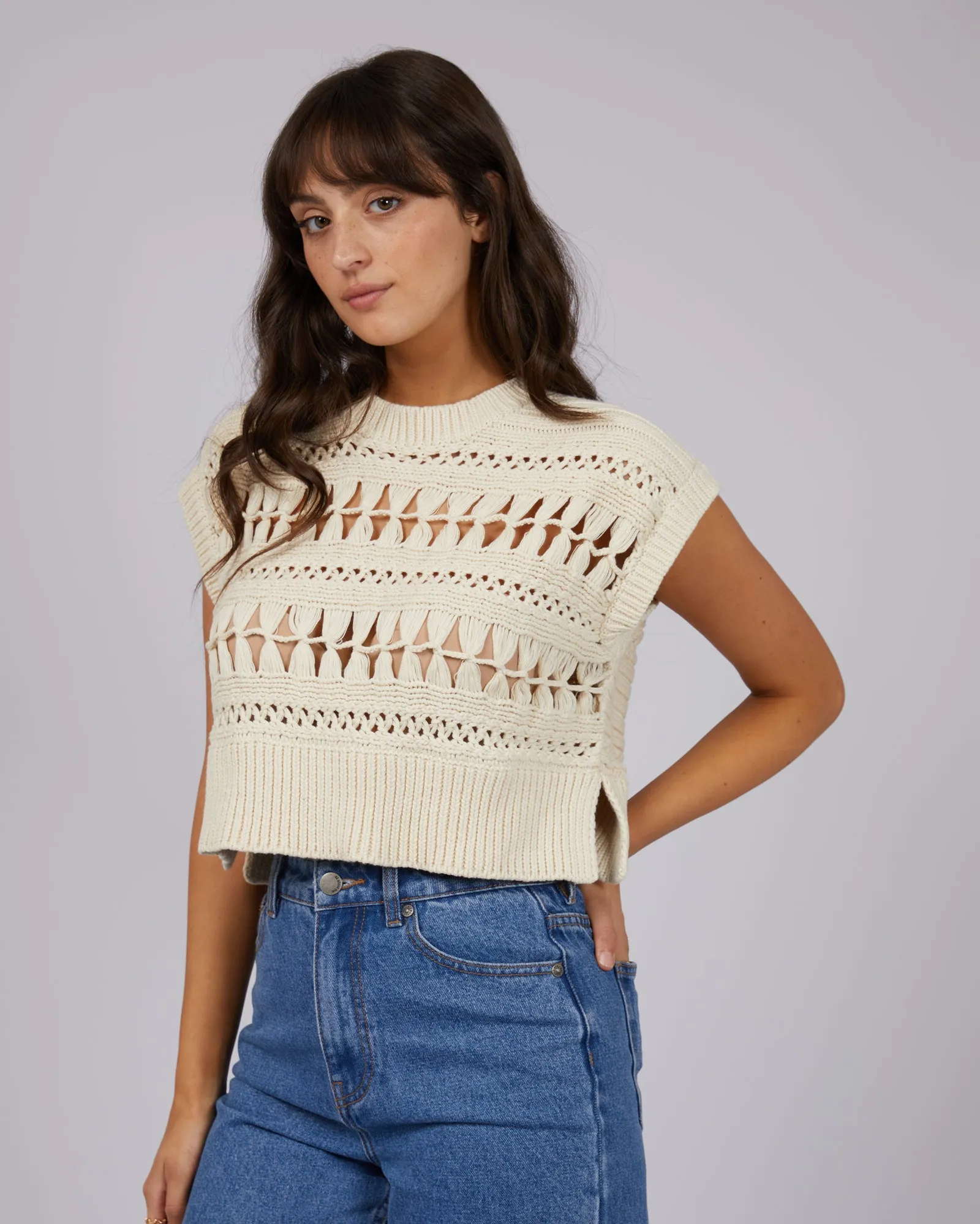 Ginger Knit Vest Natural sold by edge clothing product image thumbnail 4