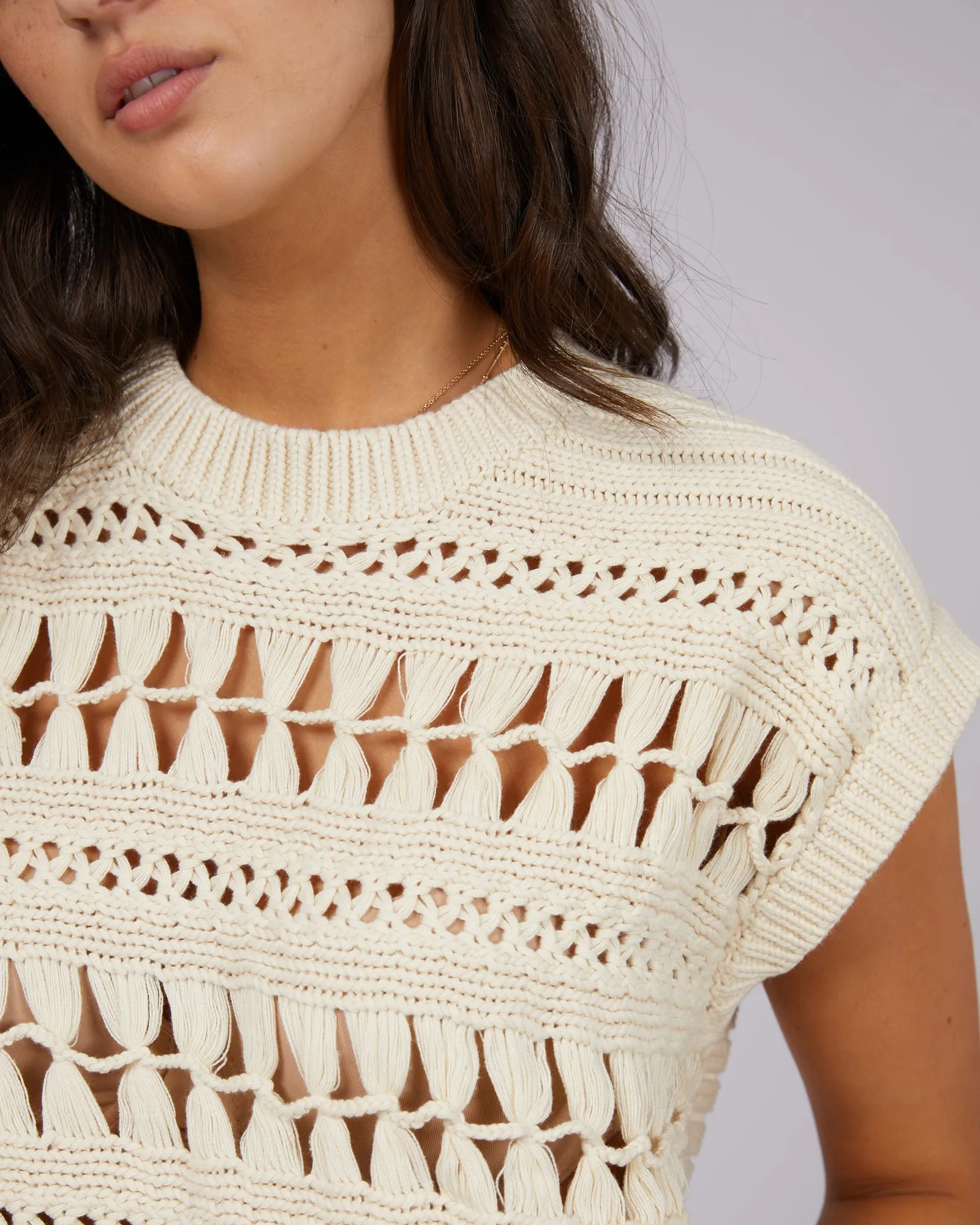 Ginger Knit Vest Natural sold by edge clothing product image thumbnail 5