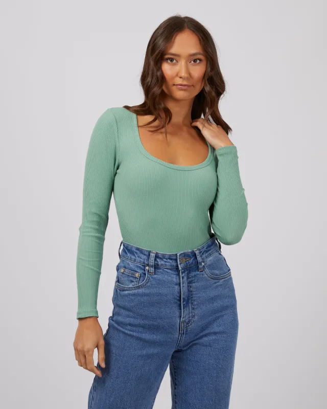 Hazel Long Sleeve Sage sold by edge clothing