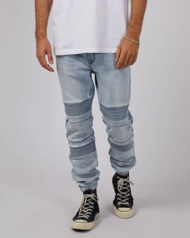 Fang Moto Jean Blue sold by edge clothing
