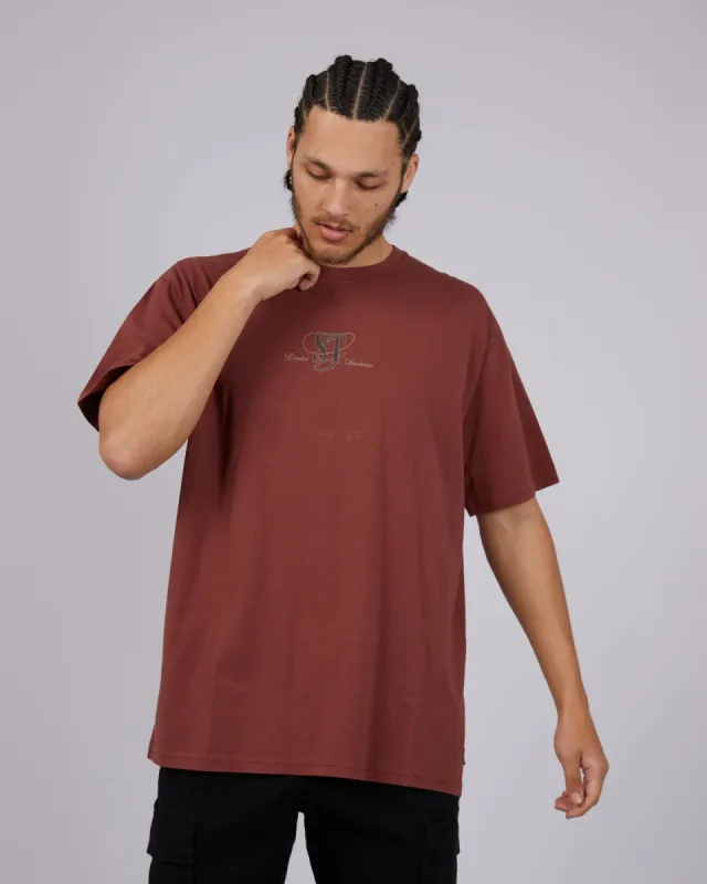 Looped Tee Mahogany sold by edge clothing