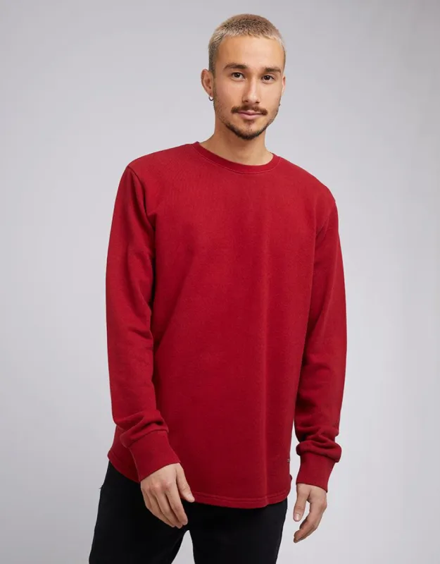 Curved Hem Crew Red sold by edge clothing