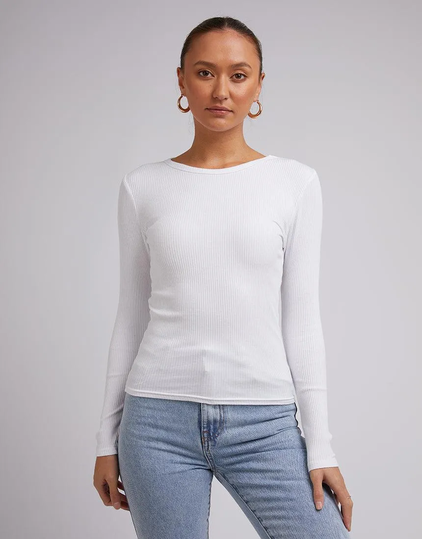 Rib Long Sleeve White sold by edge clothing