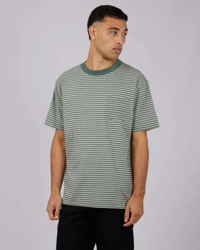 Roller Stripe Tee Pine sold by edge clothing