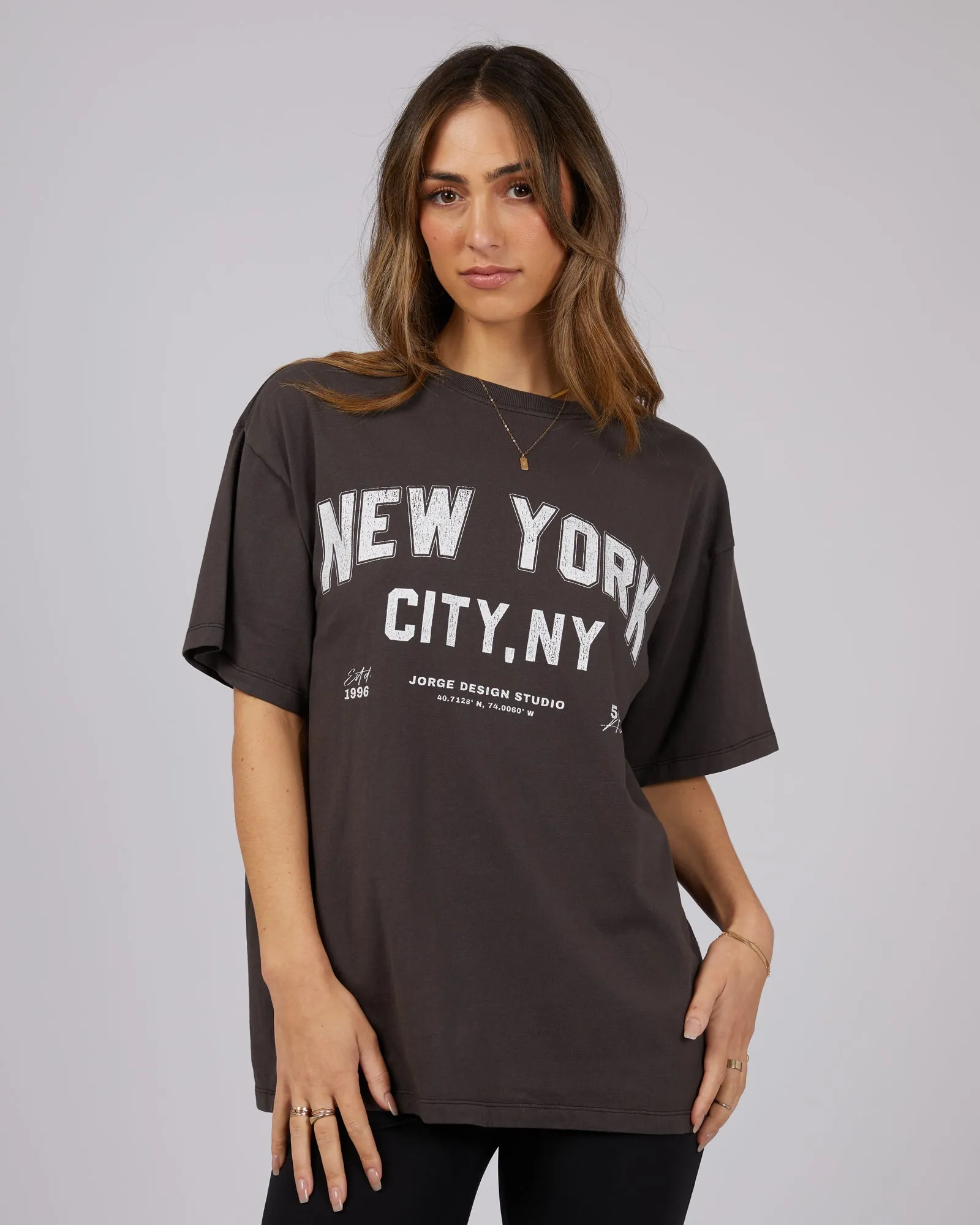 New York Tee Washed Black sold by edge clothing