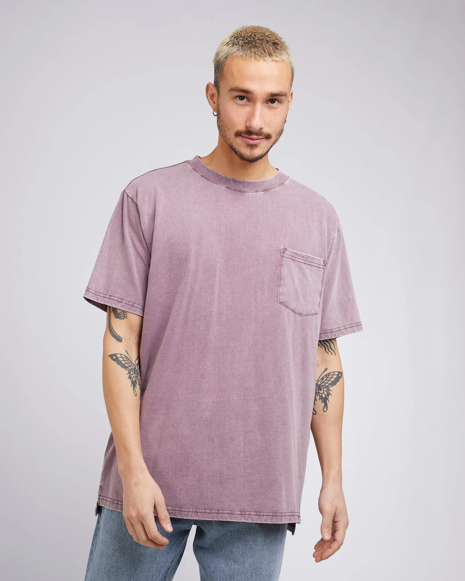 Surplus Pocket Tee Burgandy sold by edge clothing