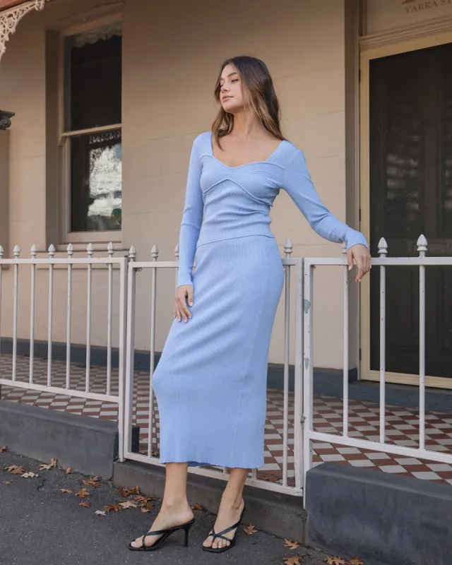 Ruby Knit Top Blue sold by edge clothing