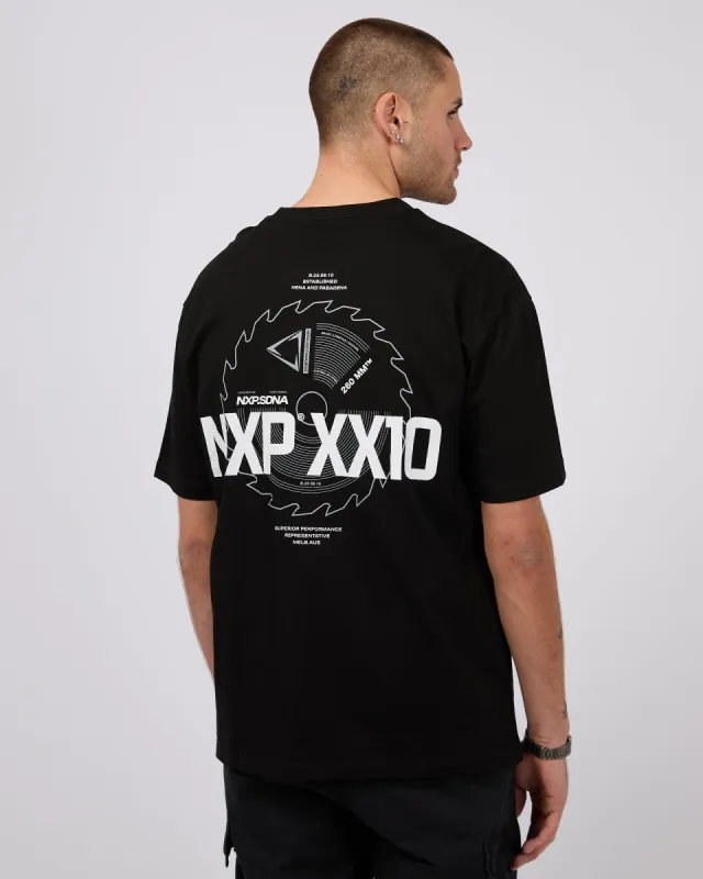 Superstructure Heavy Box Fit Tee Jet Black sold by edge clothing