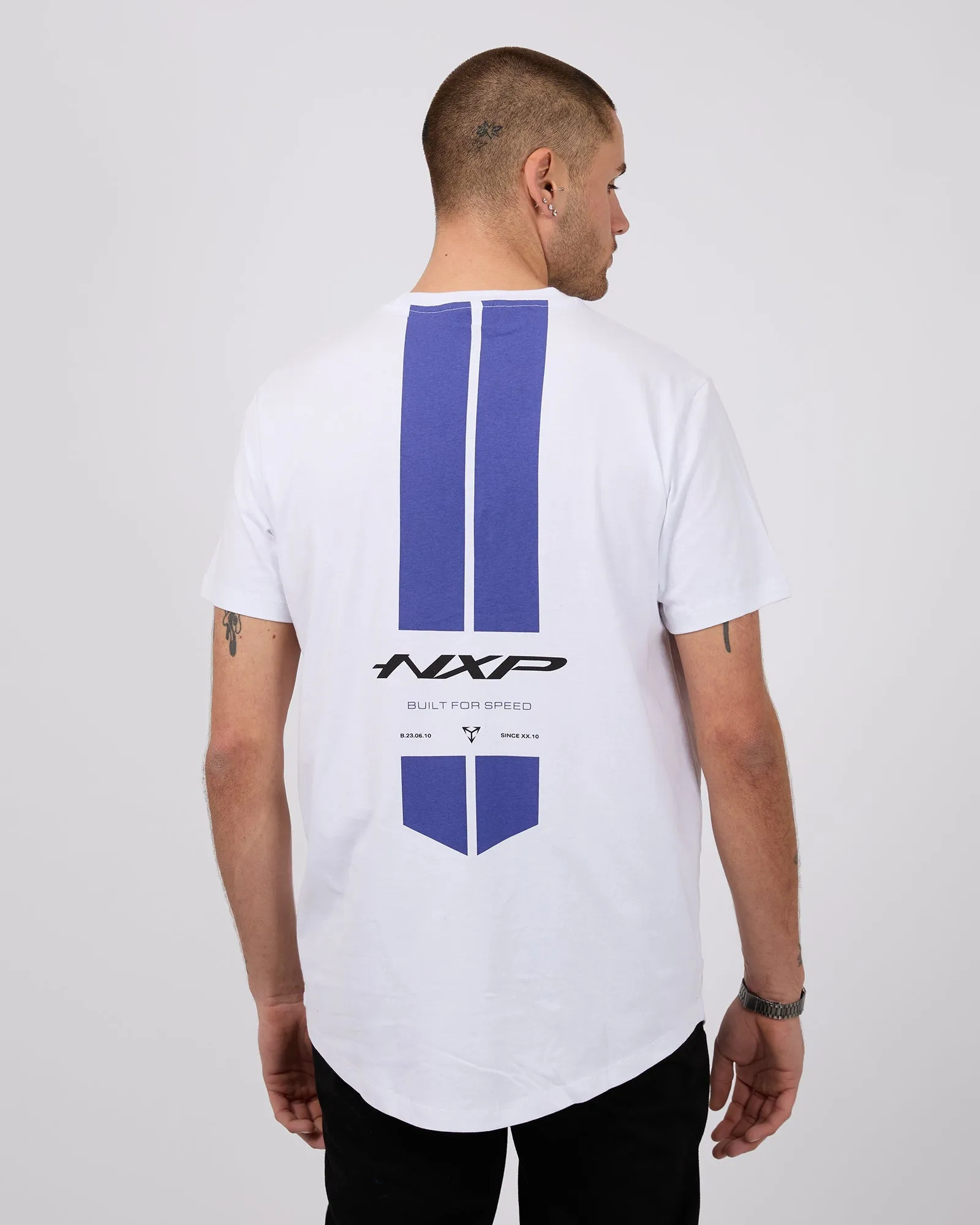 Column Dual Curved Tee White sold by edge clothing