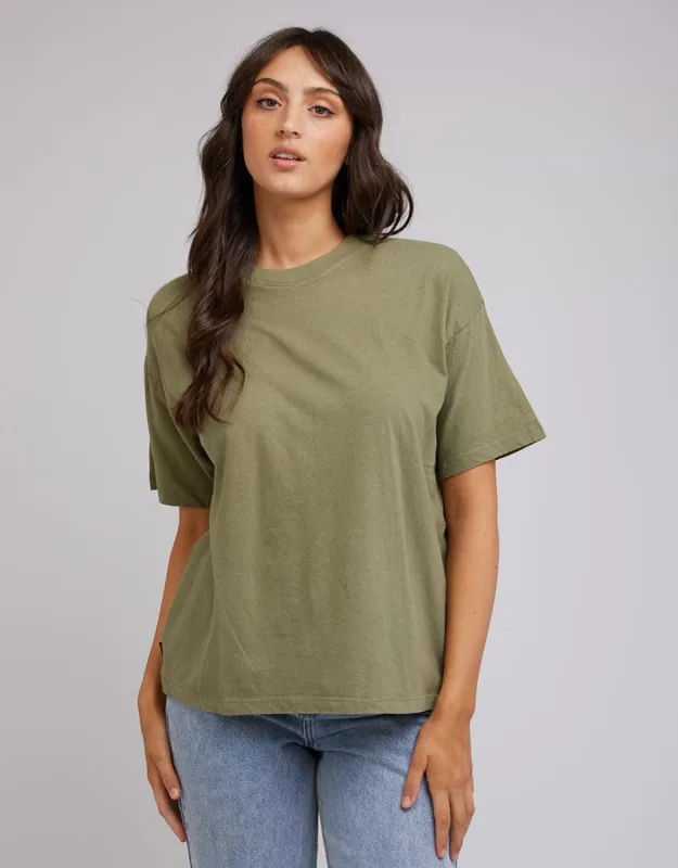 Aae Linen Tee Khaki sold by edge clothing