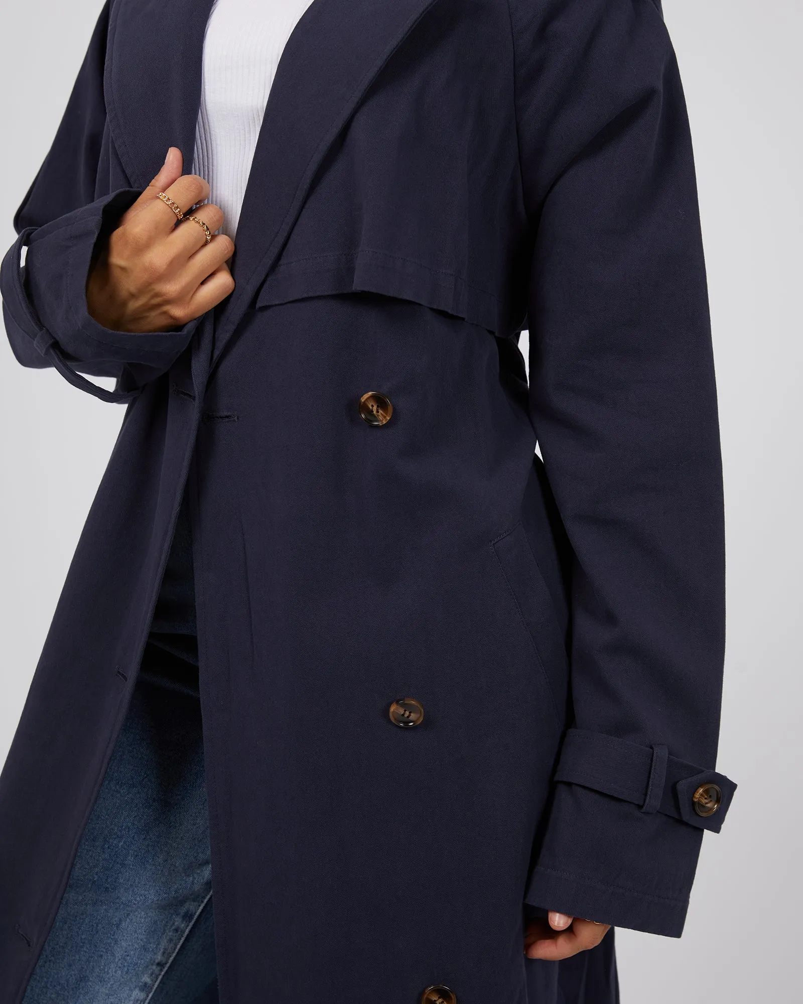 Eve Trench Coat Navy sold by edge clothing product image thumbnail 5