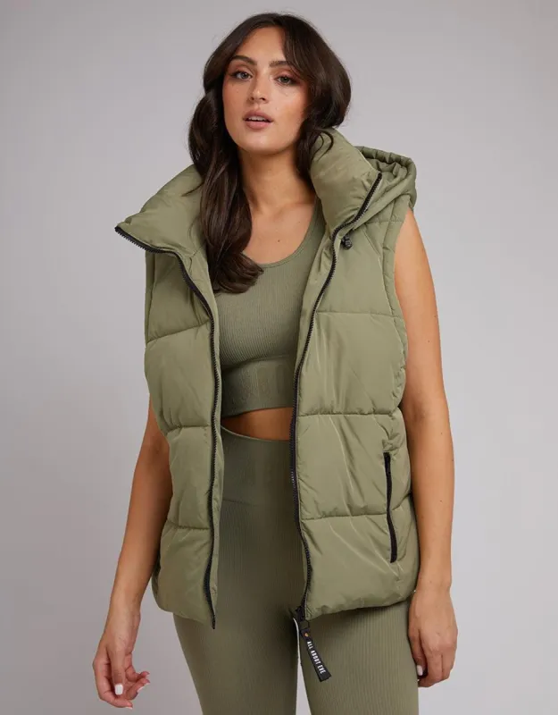 Remi Luxe Puffer Vest Khaki sold by edge clothing
