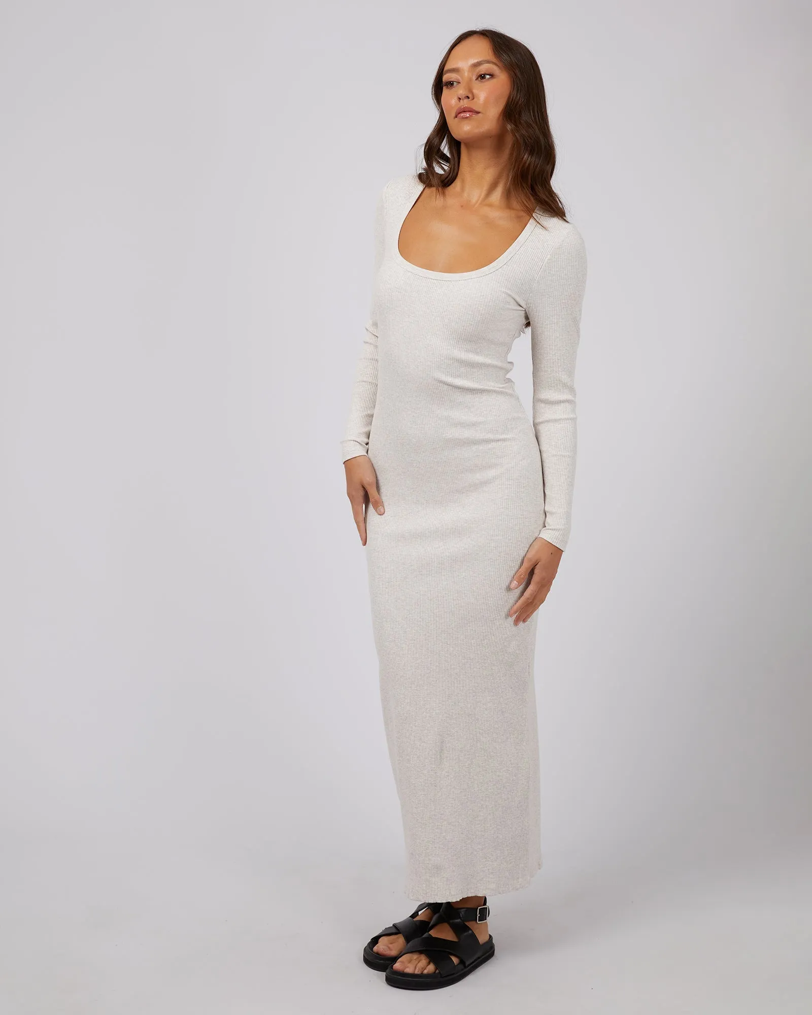 Hazel Long Sleeve Maxi Dress Oatmeal sold by edge clothing product image thumbnail 4
