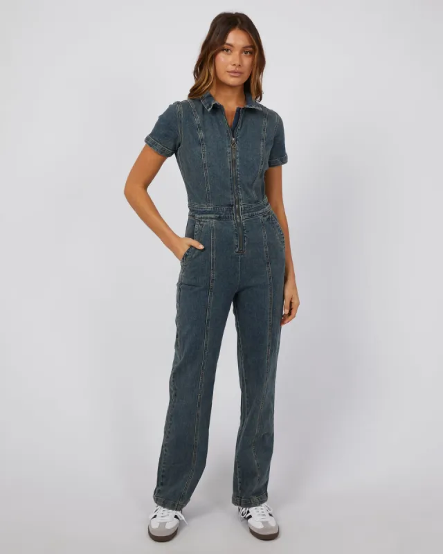 Letty Denim Boiler Suit Denim sold by edge clothing