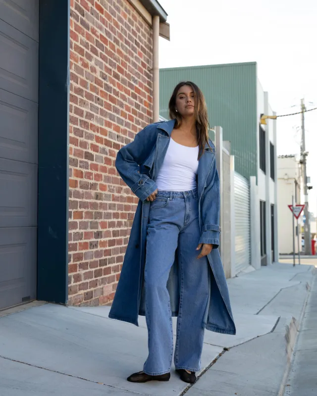 Rio Trench Coat Heritage Blue sold by edge clothing