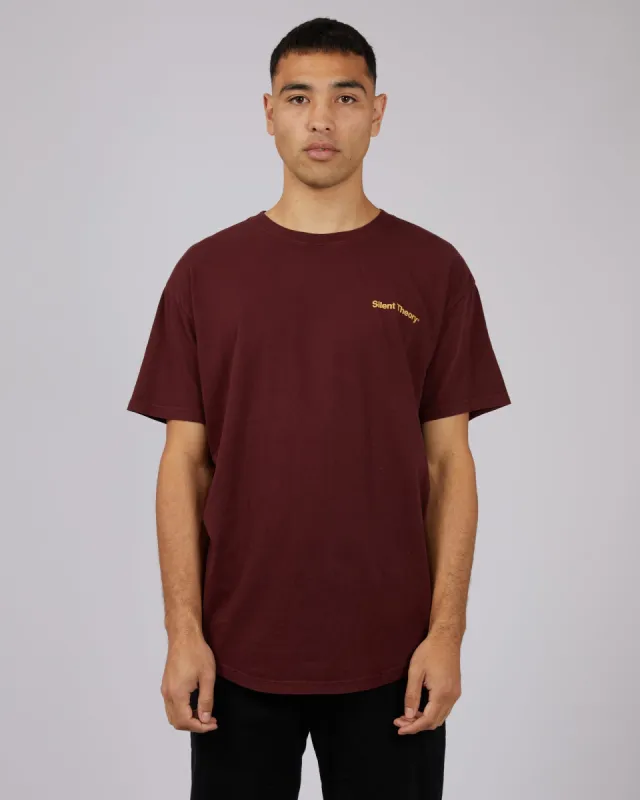 Breaker Tee Burgundy sold by edge clothing