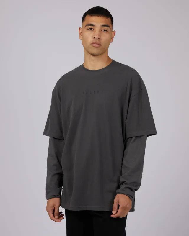 Dual Long Sleeve Tee Charcoal sold by edge clothing
