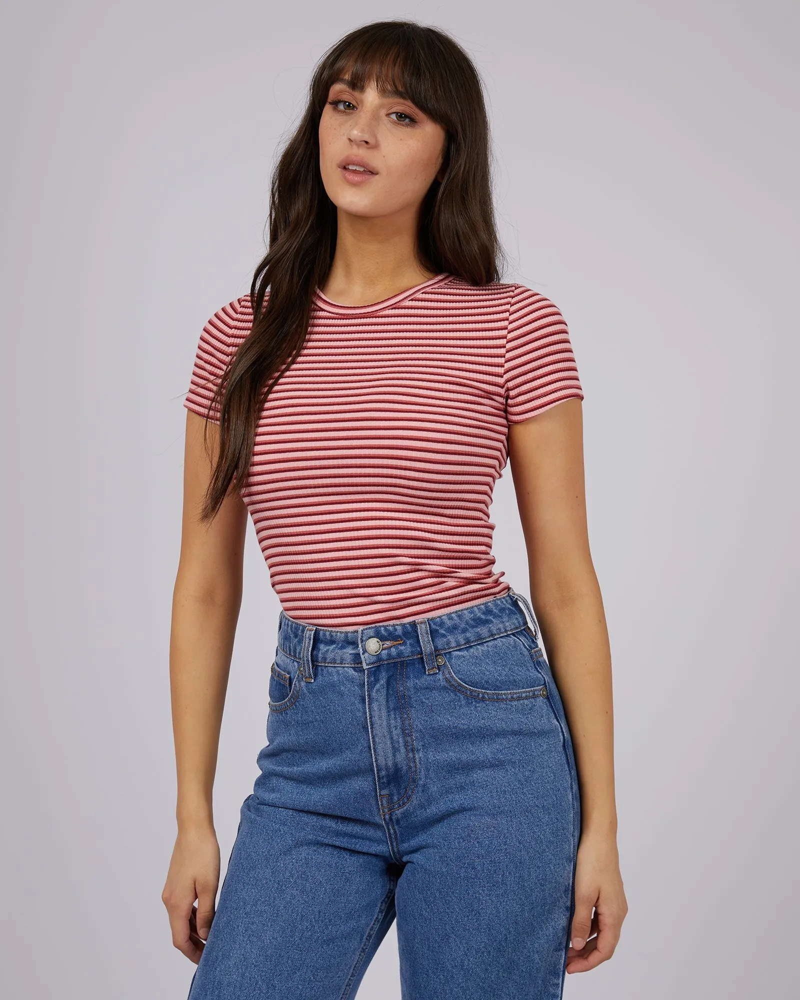 Eve Rib Stripe Tee Pink sold by edge clothing product image thumbnail 4