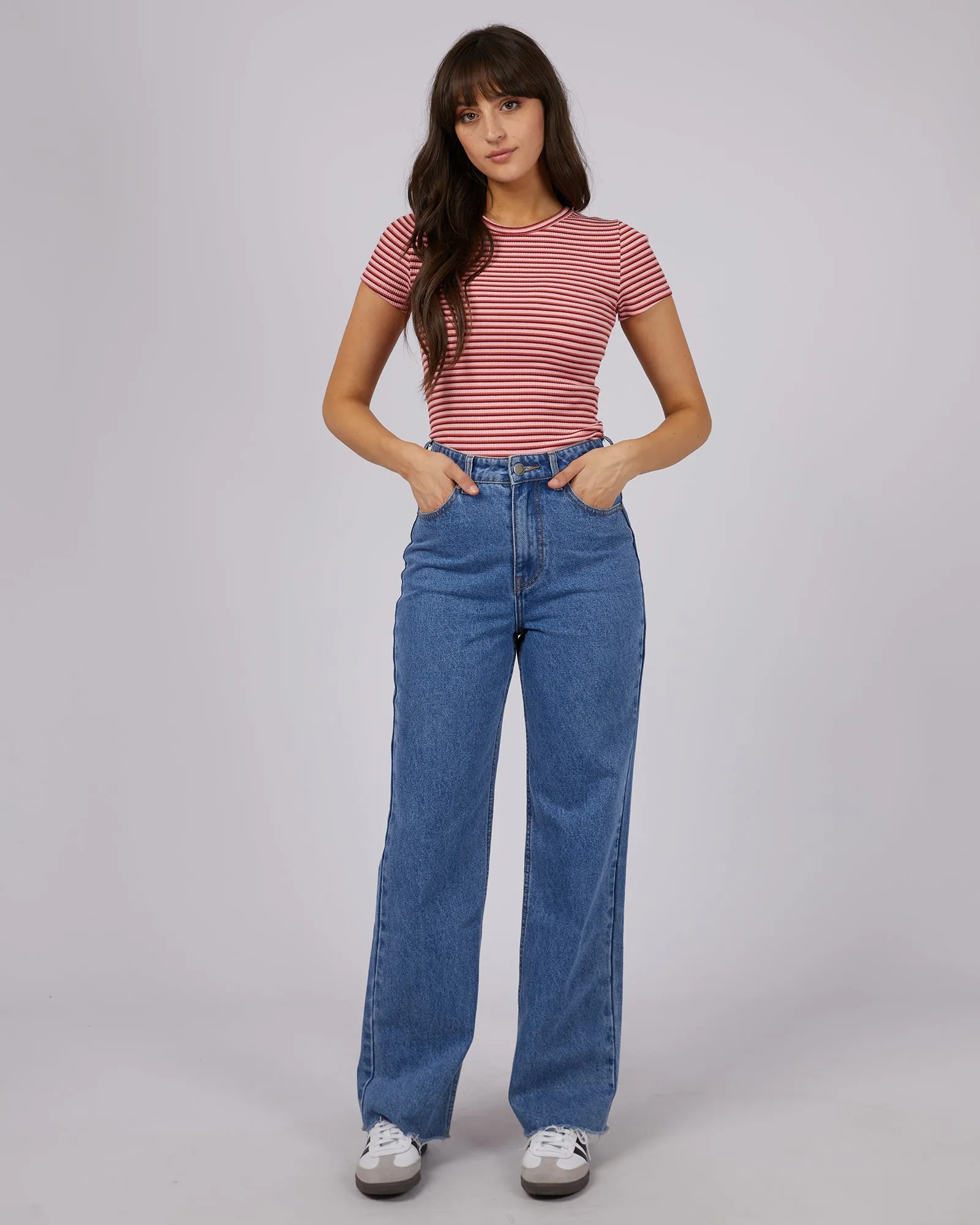 Eve Rib Stripe Tee Pink sold by edge clothing product image thumbnail 2