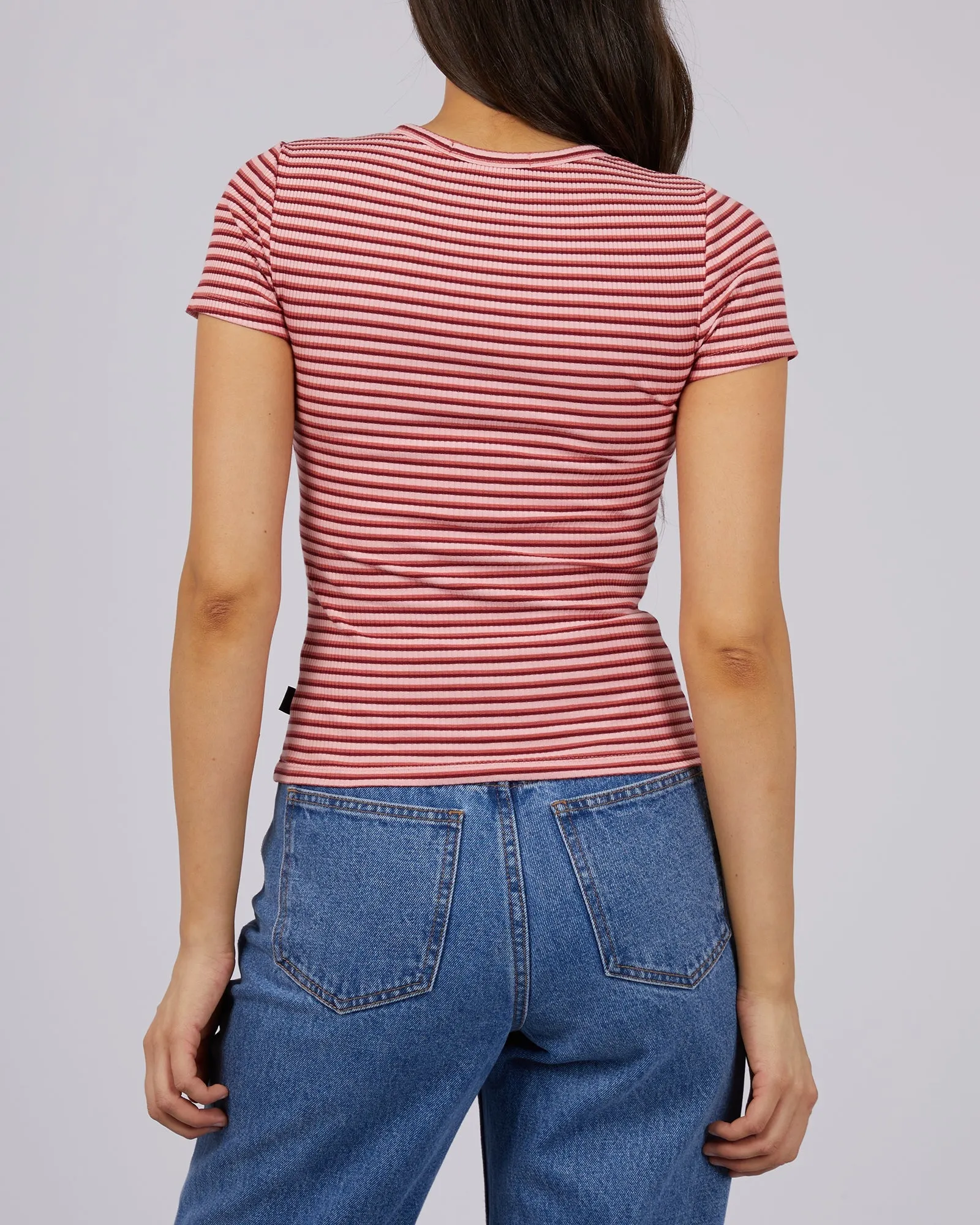 Eve Rib Stripe Tee Pink sold by edge clothing product image thumbnail 3