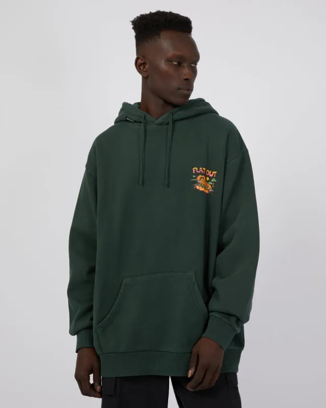 Flat Out Hoodie Bottle Green sold by edge clothing