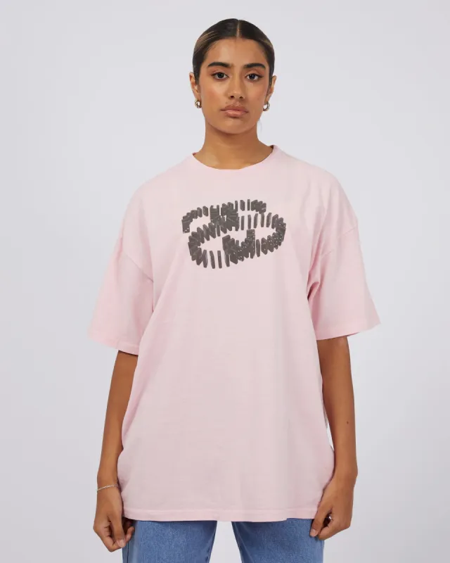 Dominoes Relaxed Tee Pink made by Stussy
