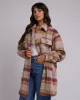 Marlo Longline Shacket Check sold by edge clothing