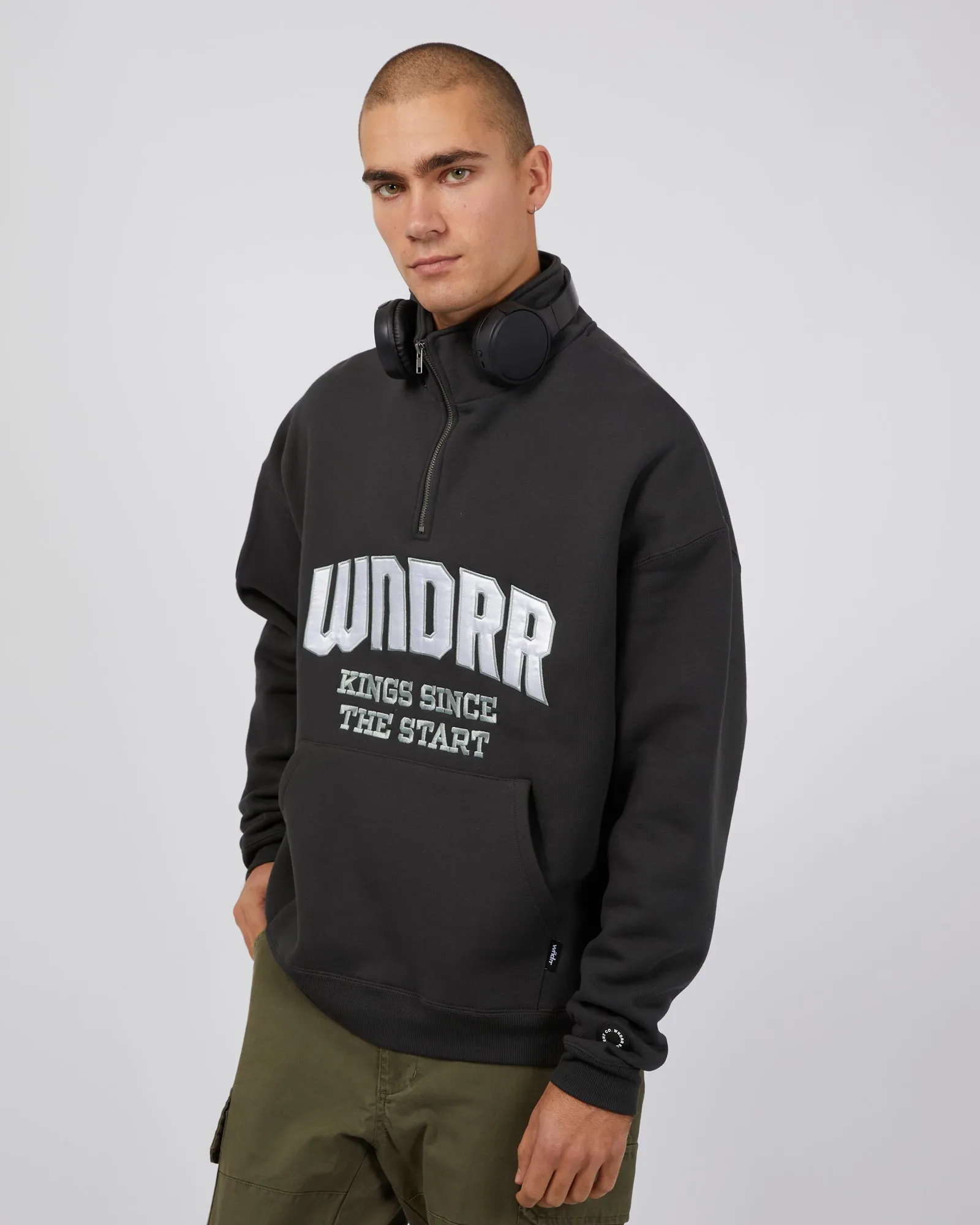 Unrivalled 1/4 Zip Sweat Faded Black sold by edge clothing product image thumbnail 5