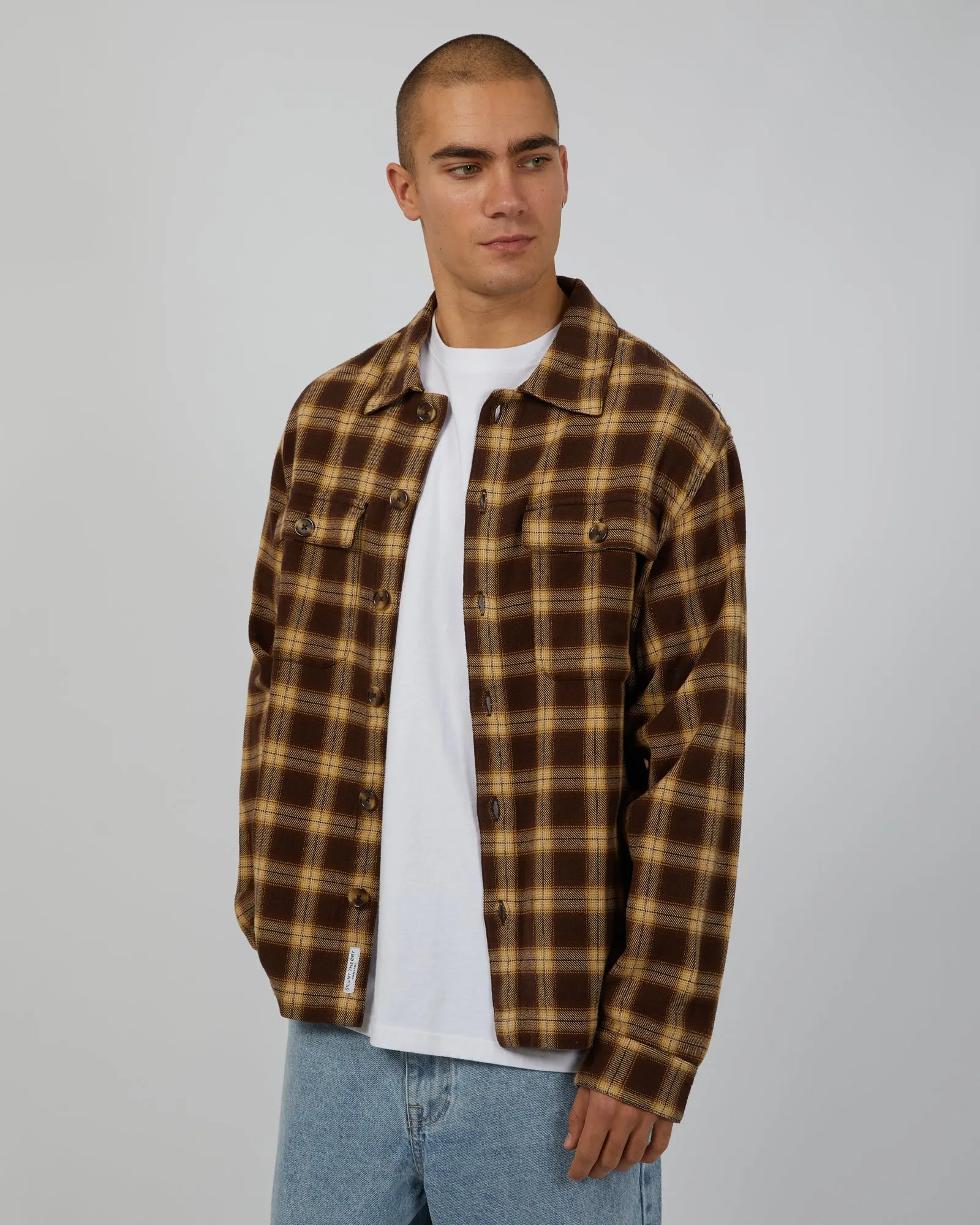 Henry Check Shacket Brown sold by edge clothing product image thumbnail 4