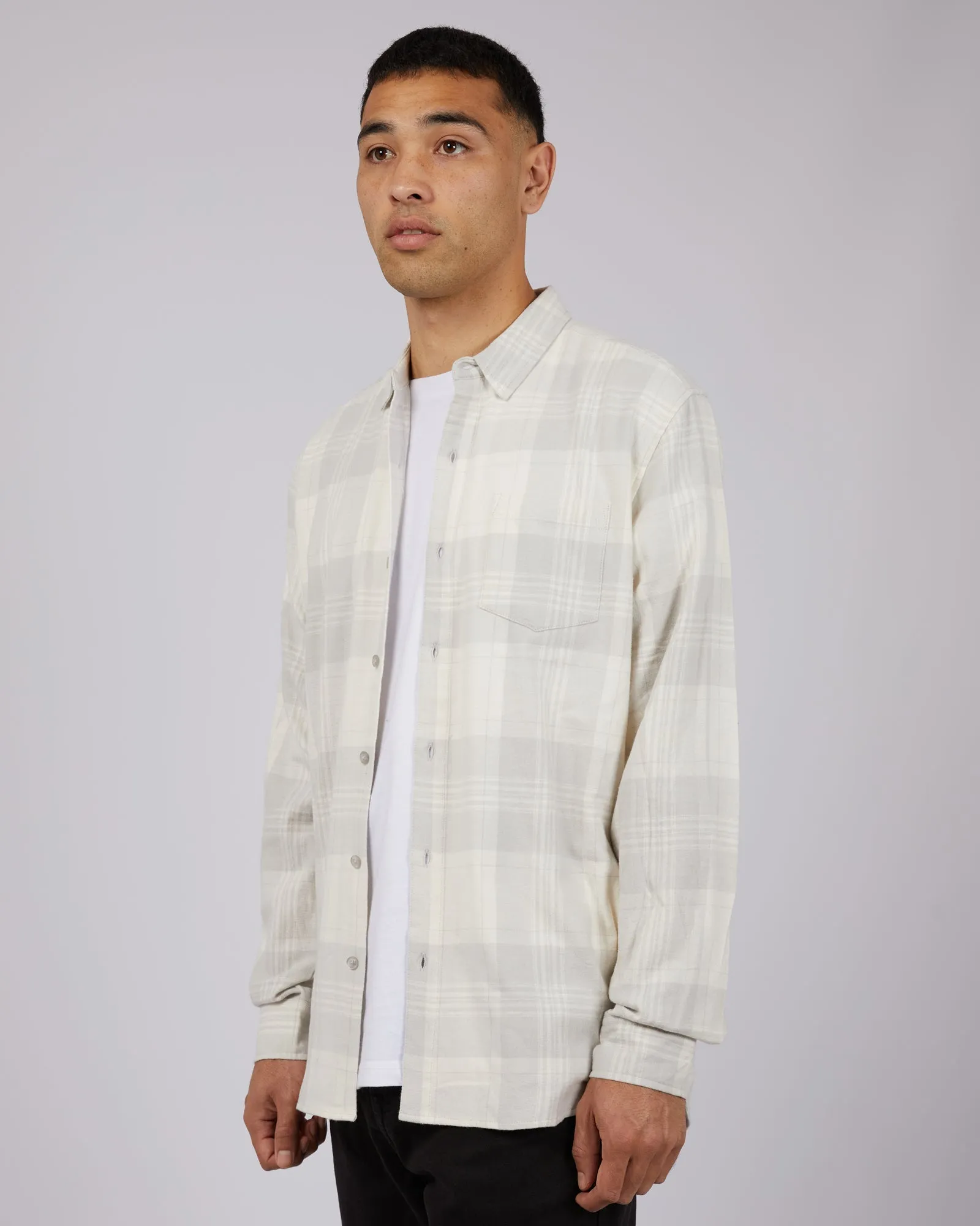 Apex Long Sleeve Shirt Grey Check sold by edge clothing product image thumbnail 4
