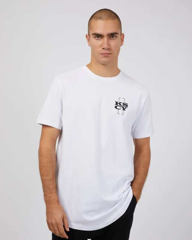 Redemption Dual Curved Tee White sold by edge clothing