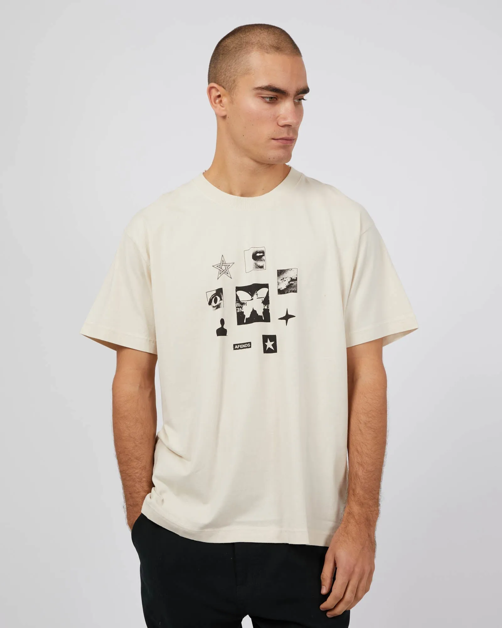 Disorder Recycled Boxy Tee Moonbeam sold by edge clothing