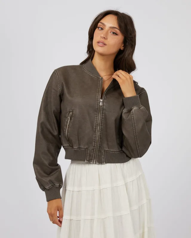 Knox Bomber Jacket Charcoal sold by edge clothing