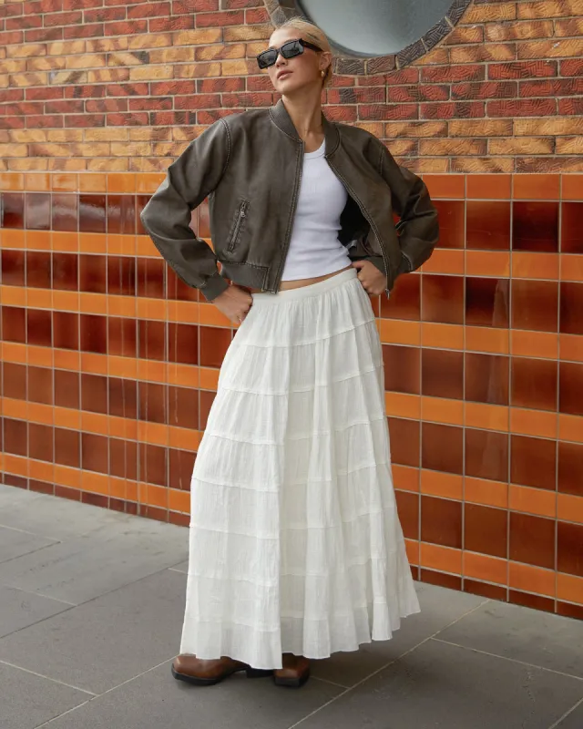 Paloma Maxi Skirt Vintage White sold by edge clothing